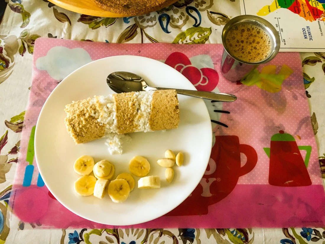 Puttu, Banana, Almonds & Tea!!!